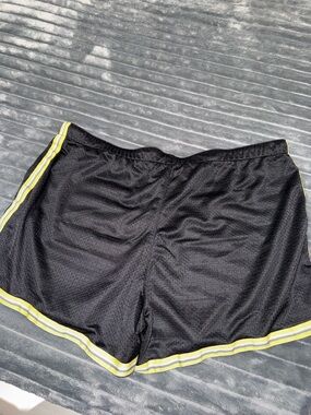 Women’s Black Athletic Shorts with Yellow Trim